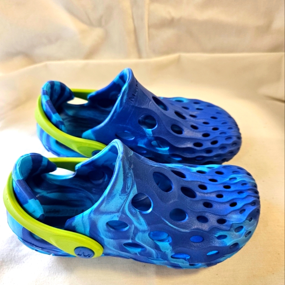 Merrell Hydro Moc Sandals Kids Size 11 Blue Camo Water Shoes Slip On Unisex. - Picture 4 of 7